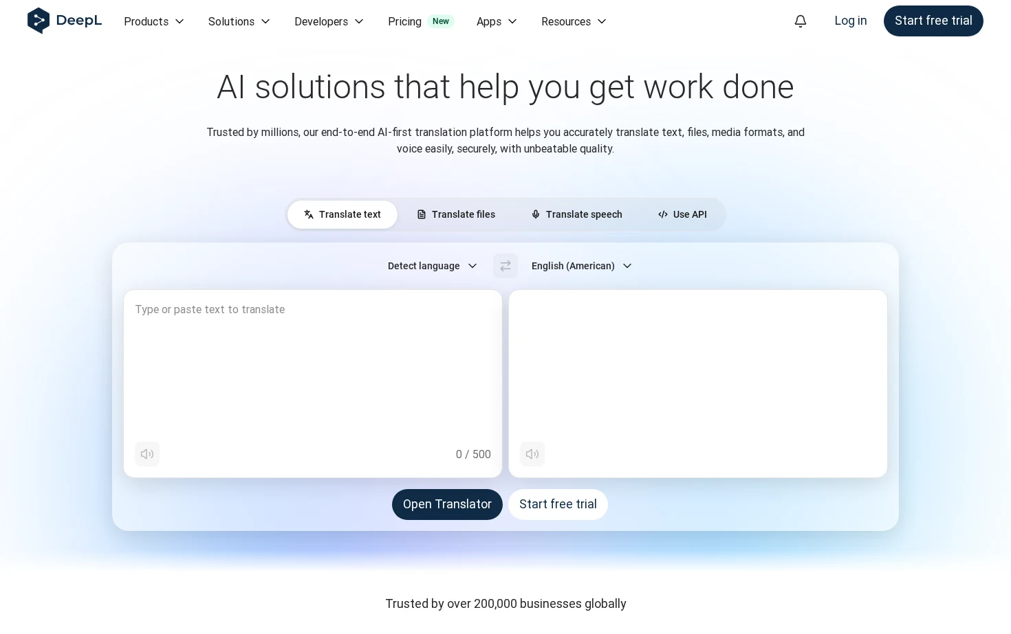 DeepL AI Platform 页面快照